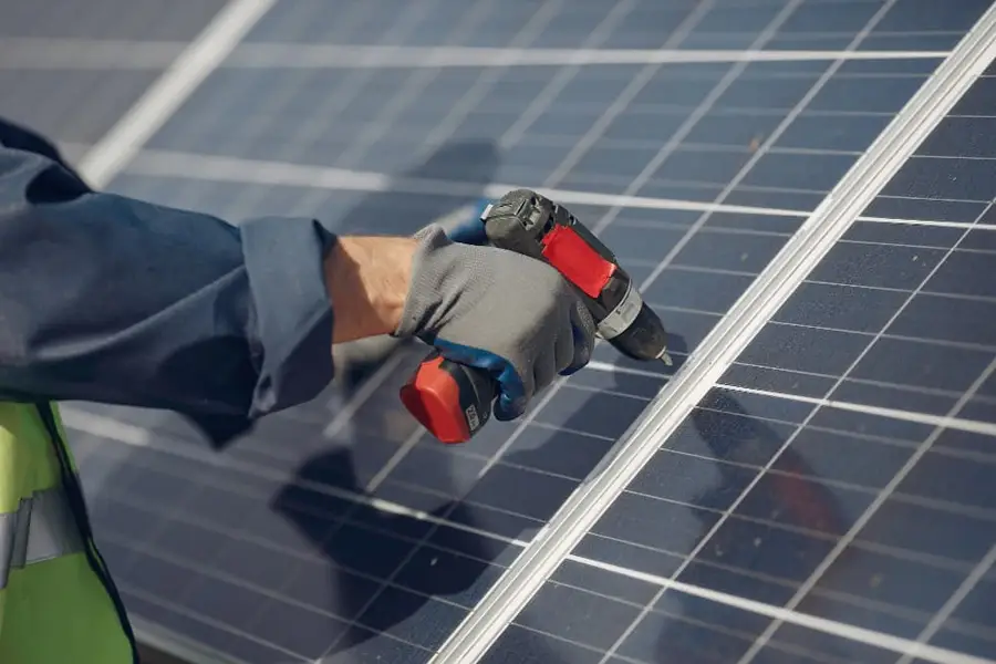 Instalação profissional de painéis solares Electric Power Energy